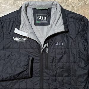 Stio Azura Jacket Mens Small Blue Full Zip Company Logo Nano Puff Puffer